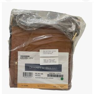 Dooney Bourke Natrual Florentine Leather Huntington Letter Carrier Crossbody